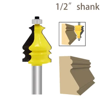 

1/2"Shank Woodworking Milling Cutter Handrail Architectural Moulding Line Router Bit for Wood Bit Face Tool fresas para tupia