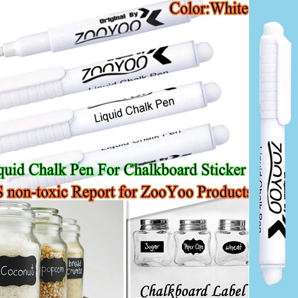 1 Uds. De marcador de bolígrafo tiza líquida, color blanco, para ventanas de cristal, pizarra, cómoda escritura suave para pizarra