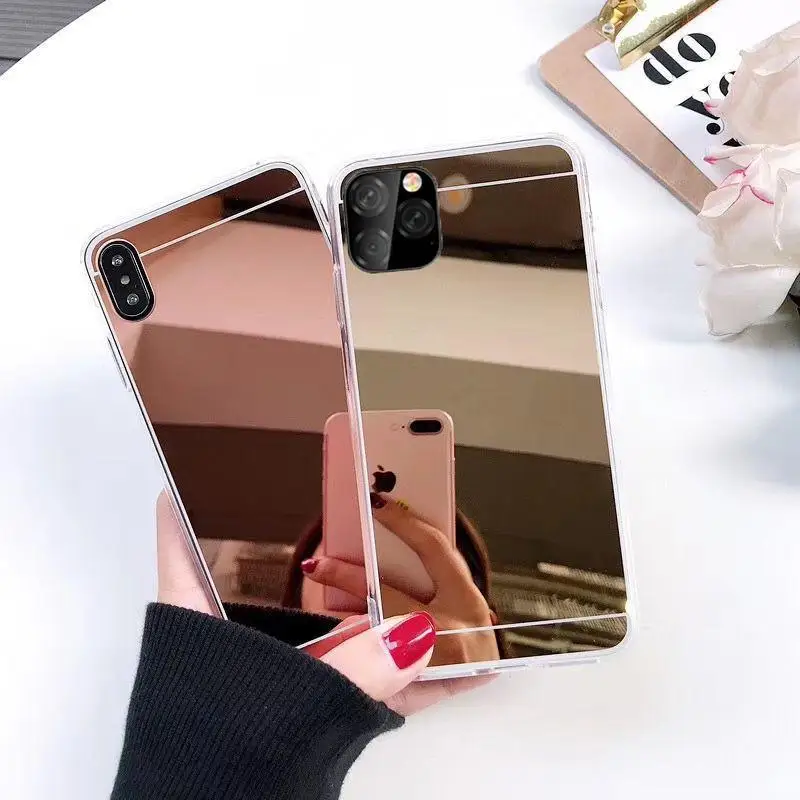 

Mirror Effect Case For iPhone 11 Pro Max 11Pro 2019 Soft Silicone Plating Cover For iPhone 7 8 6 6S Plus X XR XS Max Glossy Capa