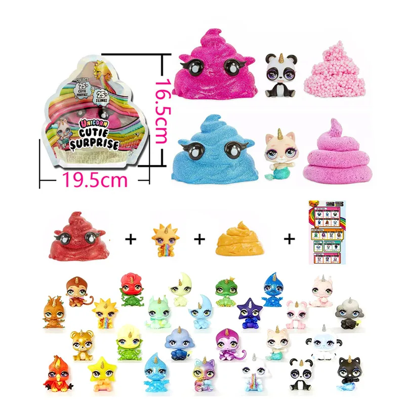 Блестящие Poopsie slime cutie toooties Slime Единорог сжимаемые игрушки куклы Хобби игрушка для снятия стресса сжимаемые радужные куклы