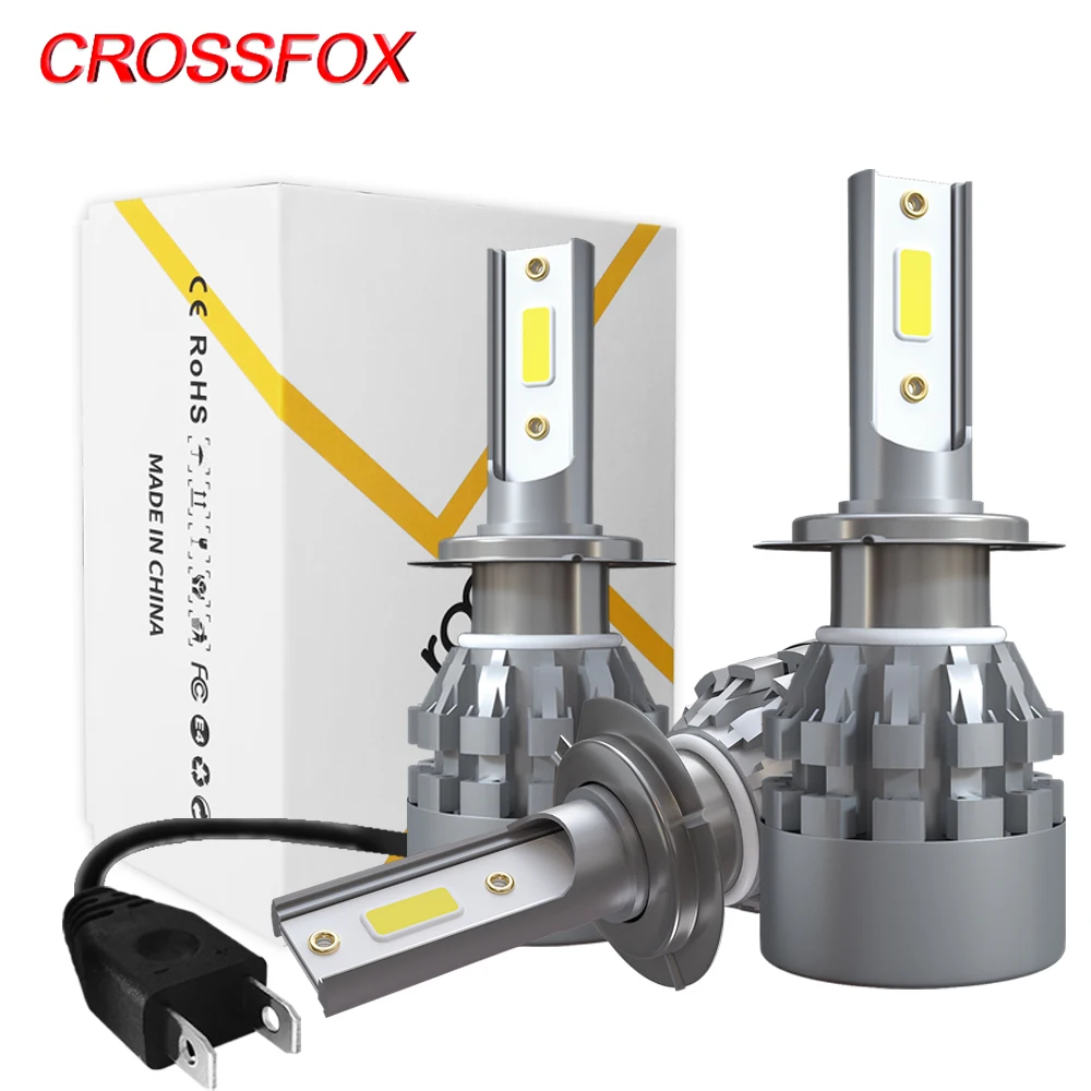 CROSSFOX 2X Авто Лампа 9005 HB3 HB4 9006 светодиодный H4 9003 HB2 H7 светодиодный H11 H9 H7 лампы для передних фар автомобиля задние габаритные огни 12В 24В 6000K 8000LM