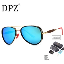 DPZ современный винтажный авиационный стиль панк rayeds солнцезащитные очки красная носовая накладка мужские Поляризованные брендовые дизайнерские солнцезащитные очки Oculos De Sol