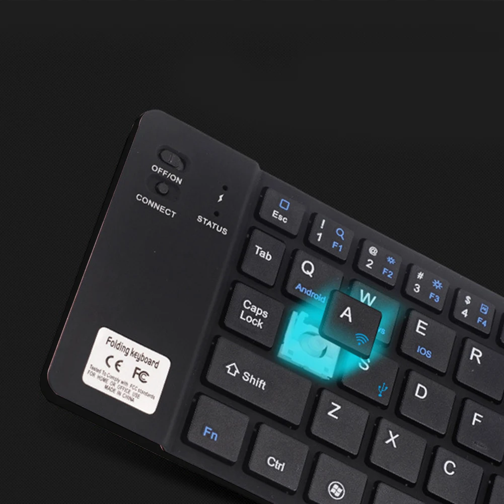 

Black Portable Foldable Bluetooth Keyboard Compatible for iPhone X 8 7 6s Plus iPad OUJ99