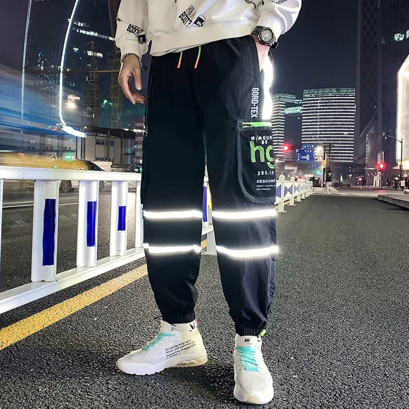 

Functional ins overalls men's loose legged fashion hip hop autumn spring and autumn ruffian handsome nine point casual pants stu