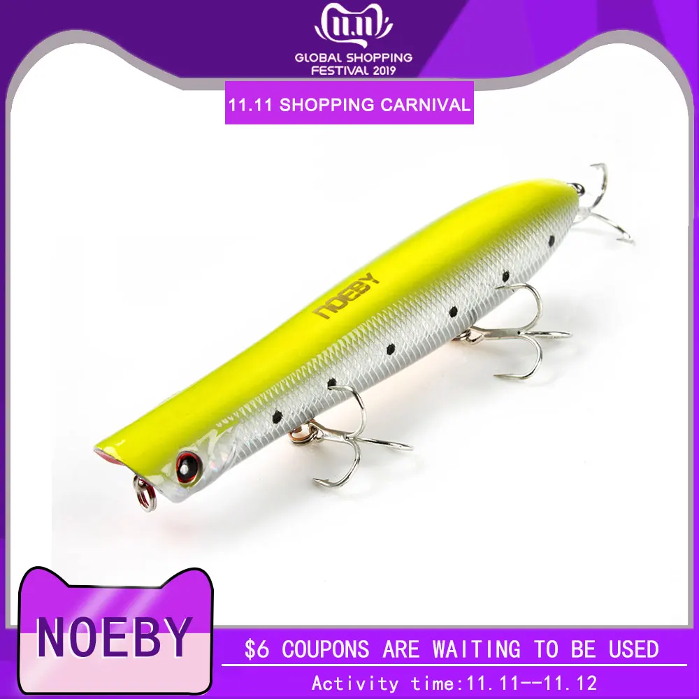 NOEBY popper Рыбная приманка NBL9451 130 мм/31 г Топ воды иск рыболовная Воблер для бас Щука