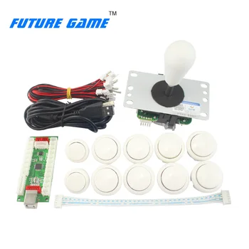 

Individual 1 player white button joystick kit connect TV computer phone PS2 PS3 for family style arcade game