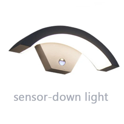 sensor down light PIR датчик движения светодиодный бра для крыльца настенный светильник AC85-265V IP54 индукционный светильник Ландшафтный Точечный светильник балкон коридор садовый светильник ing - Испускаемый цвет: sensor down light
