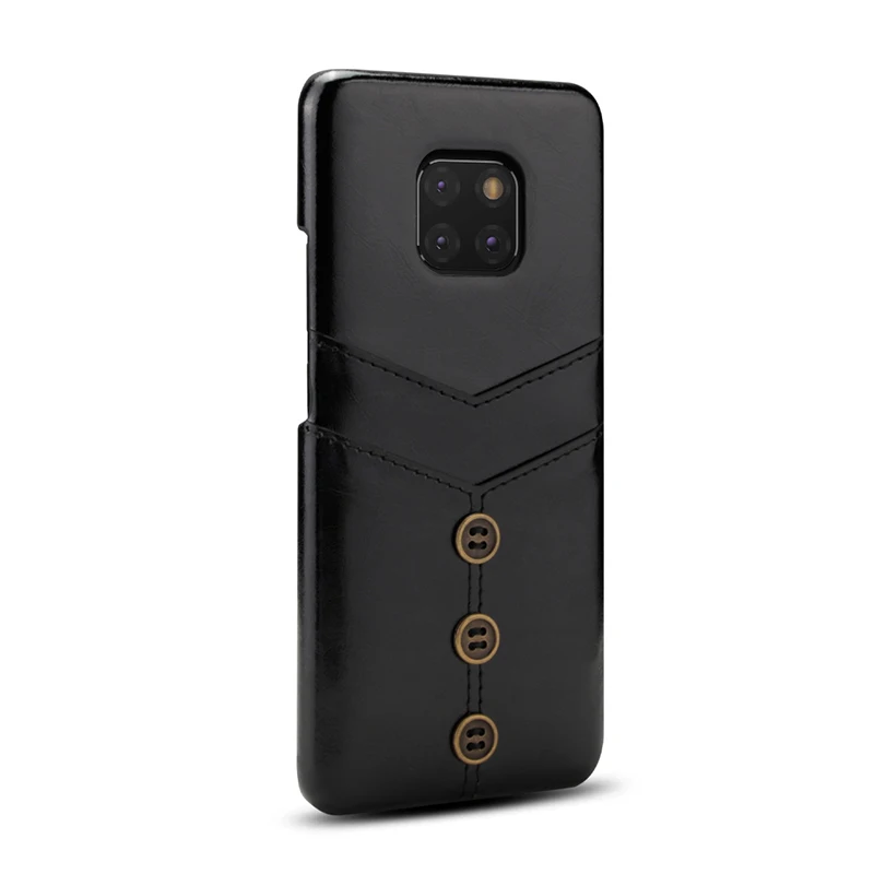 Black Ультра тонкий кожаный чехол в стиле ретро для huawei Mate20 Pro, роскошный чехол из искусственной кожи с отделениями для карт, чехол на заднюю панель, Новое поступление - Цвет: Black