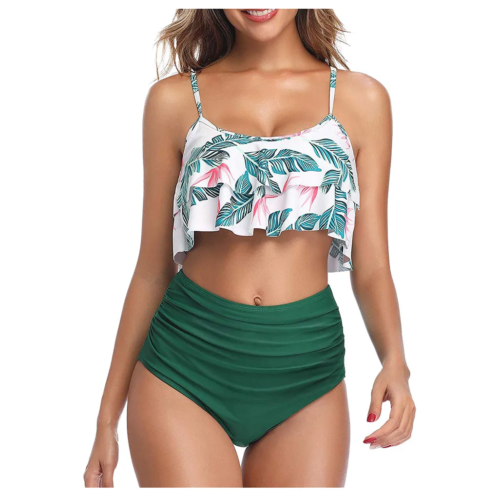 Женский купальник Леопардовый Гавайский принт пуш ап сексуальный бикини набор