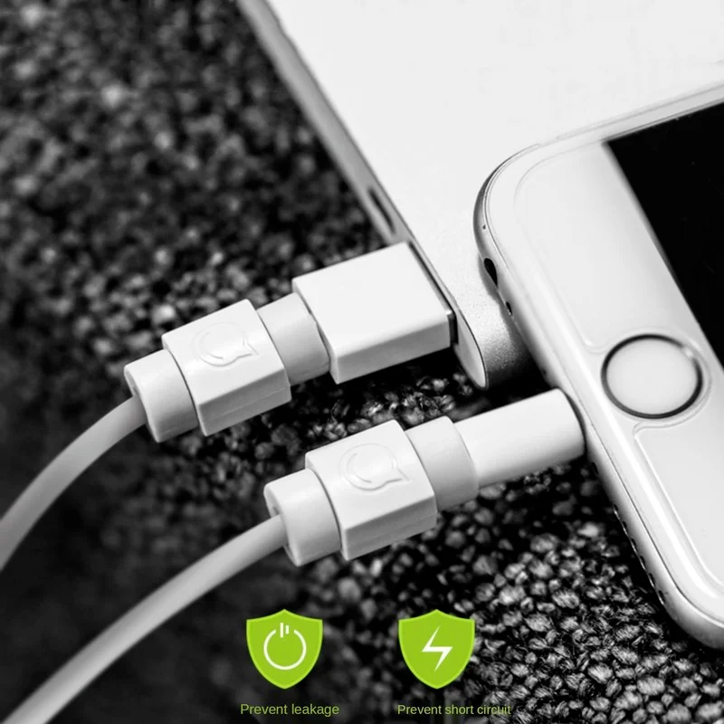 6pcs/lot Cable Protector For iPhone Charger Protection Cable USB Cord Saver Bite Home Office Desktop Organiser Wire Accessories
