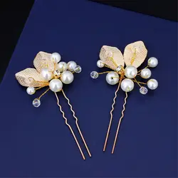 Fashion Wedding Hair Accessories Bridal Pearl Rhinestone Hair Clips For Women Girls Hairpins Gold Silver Bridesmaid Hair Jewelry