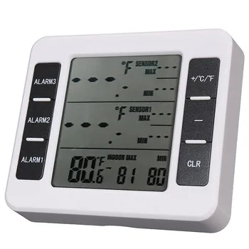 

Digital Electronic Wireless Indoor/Outdoor Thermometer with 2 Sensors Alarm Clock Weather Station 3Kinds of Temperature Monitor