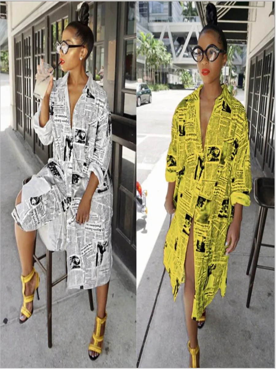 

Woman Dress Summer Autumn 2020 Sexy Casual Dress Print Long Sleeve Loose Long Dress Vestido Mujer Kobieta Sukienka Robe 