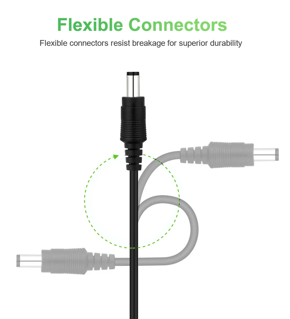 6 Meters/32.8ft Length DC 12V Power Adapter 10m Extension Cable For CCTV Security IP Camera Power Adapter 5.5x2.1mm DC Plug 5