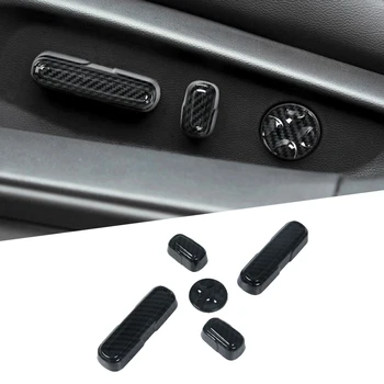 

5pcs Chrome Inner Seat Adjust Button Case Cover Trim Fit For Honda Accord Sedan 4-Door 2018 2019 ABS Carbon Fiber Color