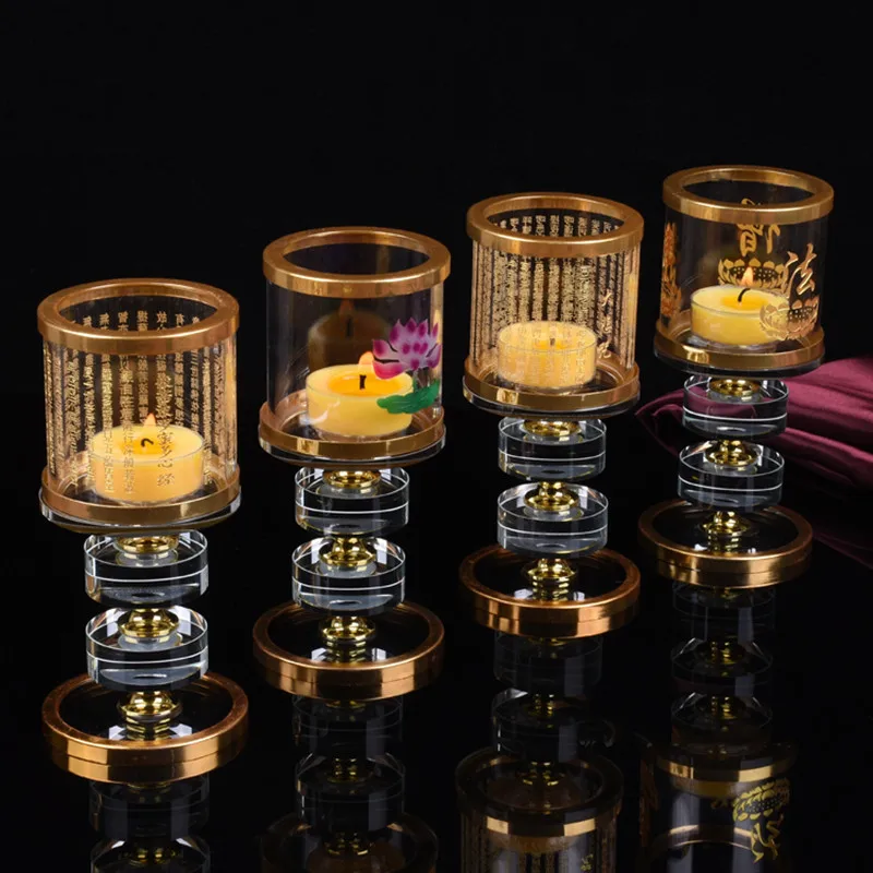 Windproof High Candle Holder Gold Candle Holders Religious Activities