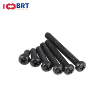 

10/50pcs M3 M4 Metric Threaded Black White Nylon Plastic Phillips Pan Head Cross Round Screw Bolt length 5mm-25mm