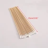 M4YA 100/200Pcs 6 Inch Long Wooden Handle Cotton Swabs Single-Head Cleaning Sterile Sticks Applicator for Wound Clean Oil Makeup 6