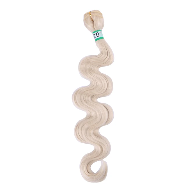 16-26 inches 100g/piece High Temperature Fiber Hair Extensions Color 613 Synthetic Hair Weft Body Wave Hair Bundles for Women #613
