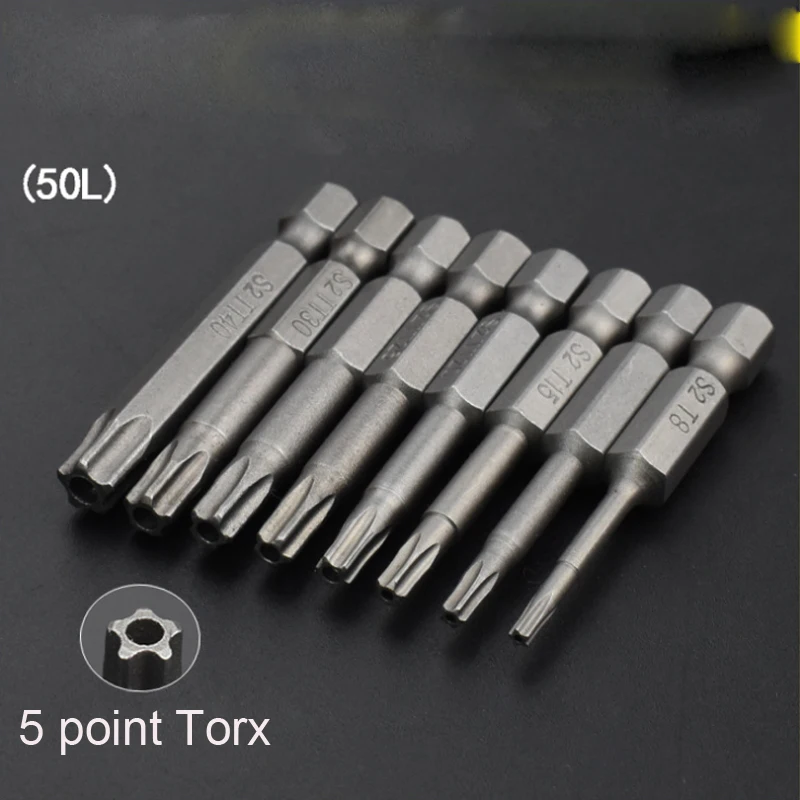 Набор бит для отвертки Torx комплект насадок с шестигранным хвостовиком 1/4 дюйма 6 35