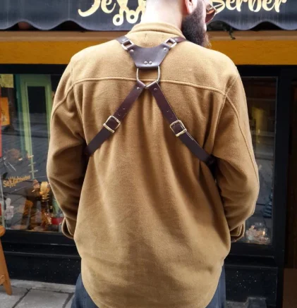 

Steampunk Medieval Leather Shoulder Bag Vintage Phone Case Wallet Double Pocket Holster Festival Viking Pirate Costume Purse Men