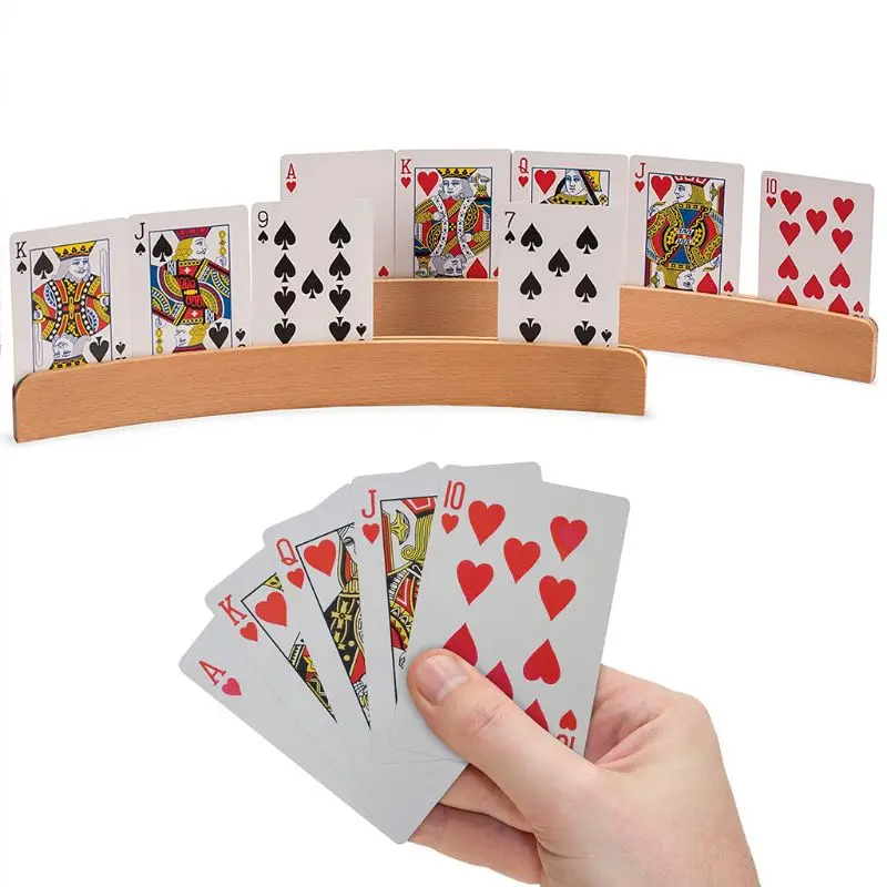 1pc Wooden Hands-Free Playing Card Holder Board Game Poker Seat Lazy Base | Спорт и развлечения