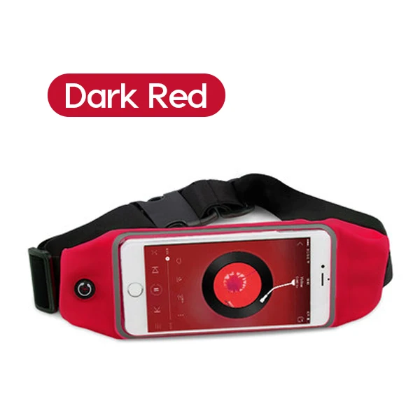 6 дюймов Спортивный Бег поясная сумка, сумка для iPhone samsung huawei на открытом воздухе поясная сумка Водонепроницаемый телефона чехол тренажерный зал талии держатель крышки - Цвет: Dark Red