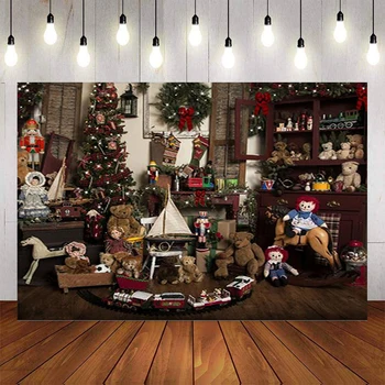 

Photo Backdrop Christmas Tree Toy House Toy Shop Christmas Decor Photocall Photography Background Photo Studio Background Prop
