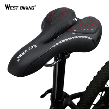 

WEST BIKING Bike Saddle Comfortable Cushion MTB Bicycle Accessories Breathable Soft Seat Shockproof Silica Gel PU Cushion