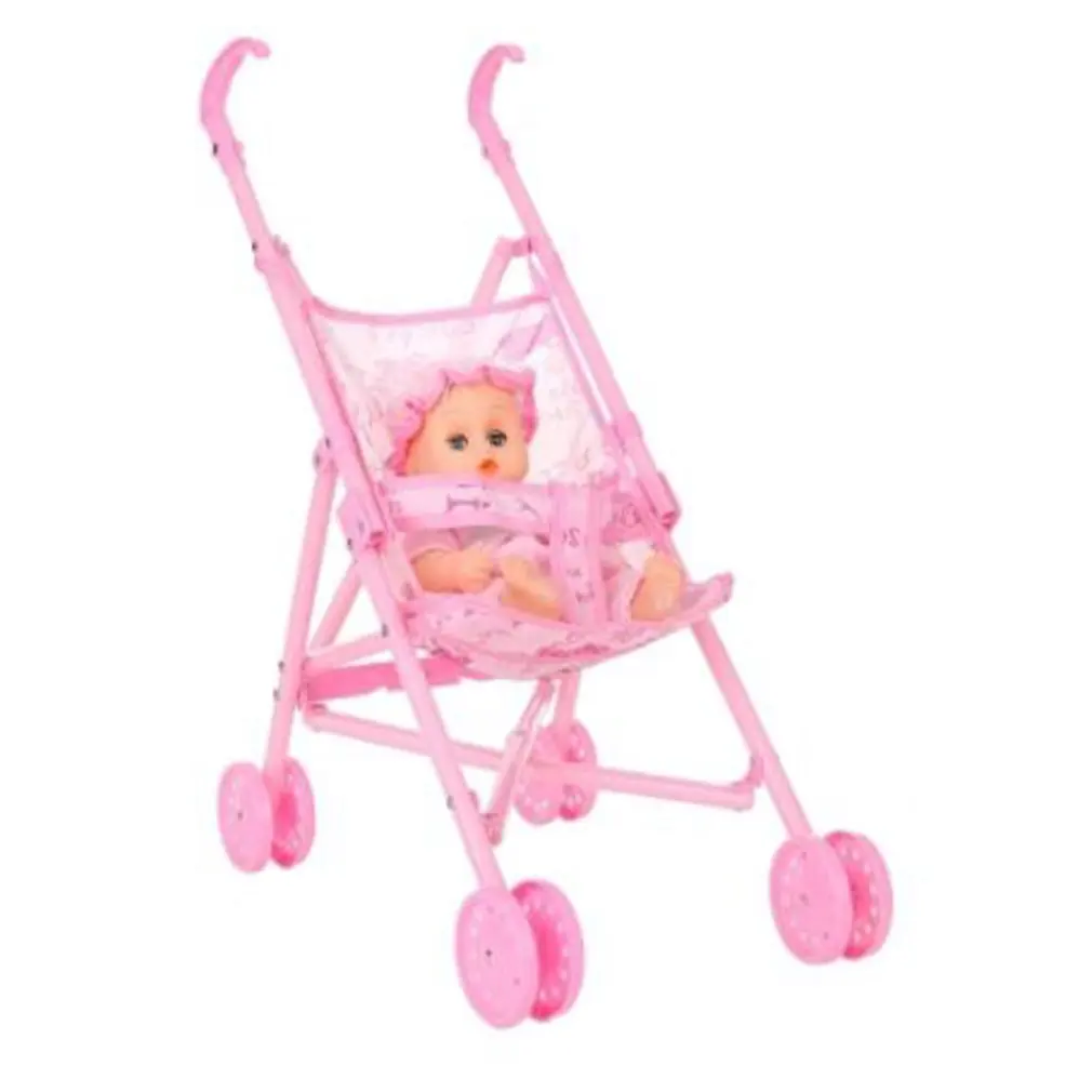 Bébé poupée poussette pépinière meubles jouets bébé poupées chariot pliable avec poupée pour 12 pouces poupée Mini poussette jouets cadeau