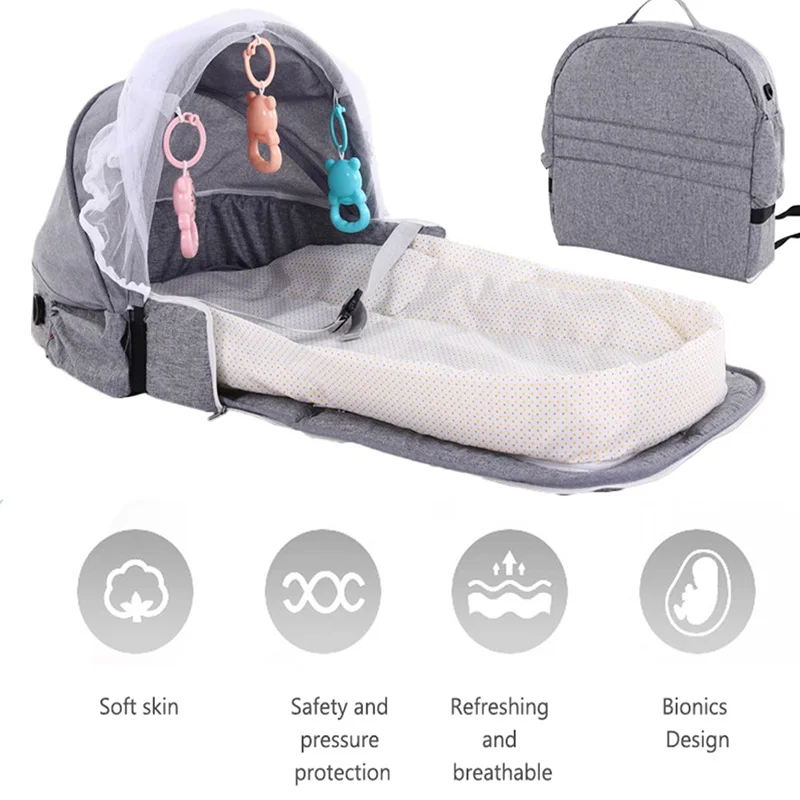 Портативная детская кроватка дорожная сетка от солнца с Bassinet складная дышащая корзина для сна младенцев| |