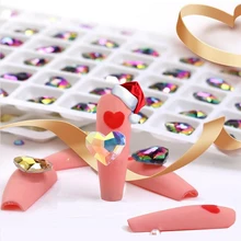 

10Pcs 6.5x8/8.5x10mm Luxury Hearts Rhinestones On Nail Diamonds Heart Shaped Glitter Bulk Nail Supplies Glass Beads Korean Nails
