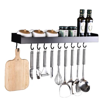 

Kitchen Shelf Wall Hanging Hole Free Seasoning Rack 304 Stainless Steel Oil Salt Sauce Vinegar Seasoning Storage Rack