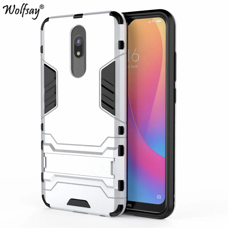 Silver Для Xiaomi Redmi 8 чехол противоударный армированный резиновый Жесткий PC чехол для телефона для Xiaomi Redmi 8 задняя крышка для Xiaomi Redmi 8 протектор - Цвет: Silver