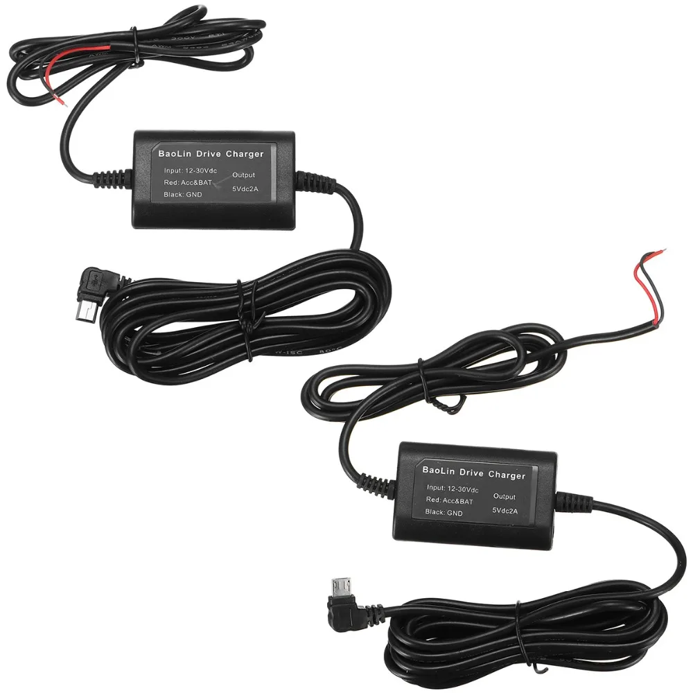 DC 5V 2A Mini / Micro USB Port Wire Cable Car Charger Kit For Camera Recorder DVR Exclusive Power Supply Box Buck Line Kit