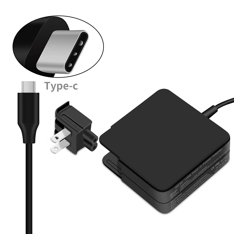 US Plug 20V 3.25A type-C адаптер переменного тока для lenovo T480 T490 E480 X390 X280 X1 S2 Yoga зарядное устройство для lenovo USB-C 65W зарядное устройство - Цвет: US Plug