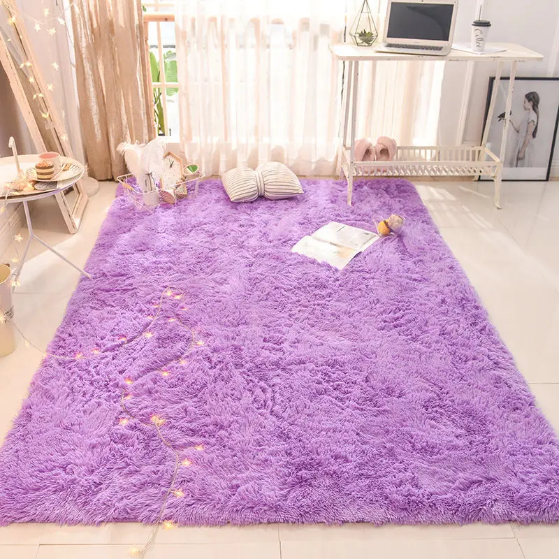 18 Colors Pink Purple Carpet Dyeing Plush Soft Carpets Area rug For Living Room Bedroom Anti-slip Floor Mats Child Bedroom Mat
