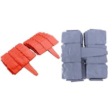 

Garden Fence Edge, Wooden DIY Decorative Flower Bed Frame, Used to decoration the Sidewalk 20 Gray + 10 Orange