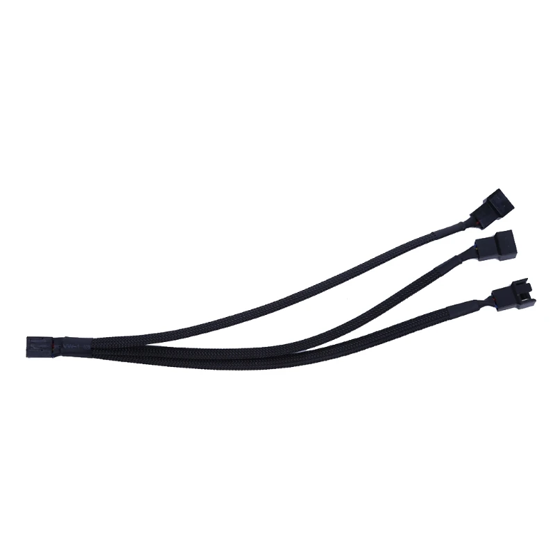 

1PC 1 To 3 Way Splitter Black Sleeved 4-Pin PWM Connector Fan Extension Cable