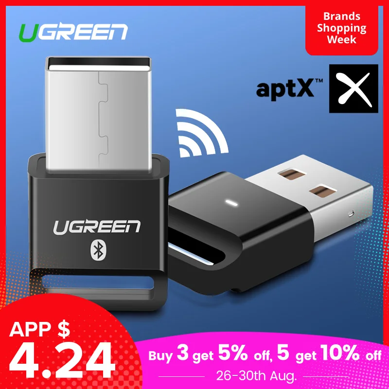 Ugreen USB Bluetooth Dongle Adapter 4.0 for PC Computer
