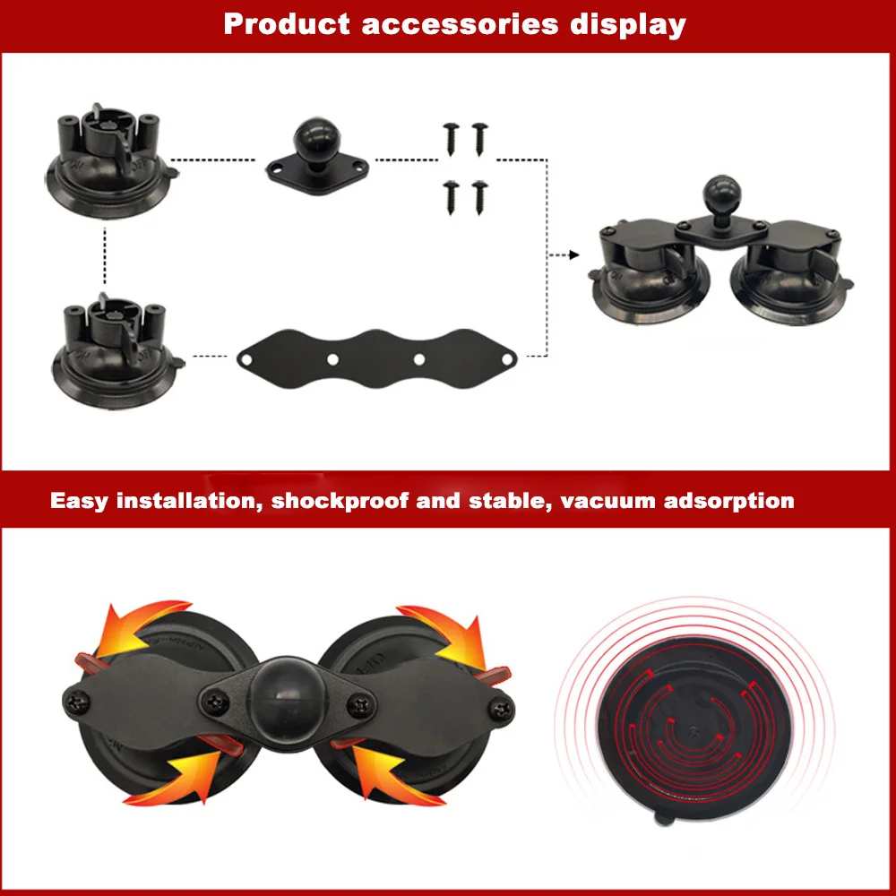 JINSERTA автомобильное окно двойной поворотный замок всасывающее грибообразное основание с алюминиевой алмазной основой w/1 ''резиновый шар для Gopro камеры Ram крепления