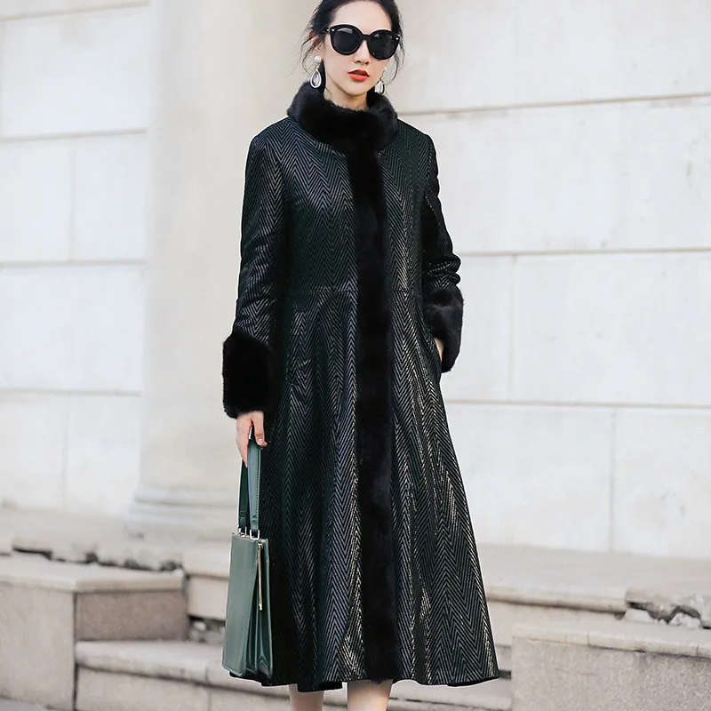 Женская кожаная куртка из натуральной овечьей кожи зимняя с воротником