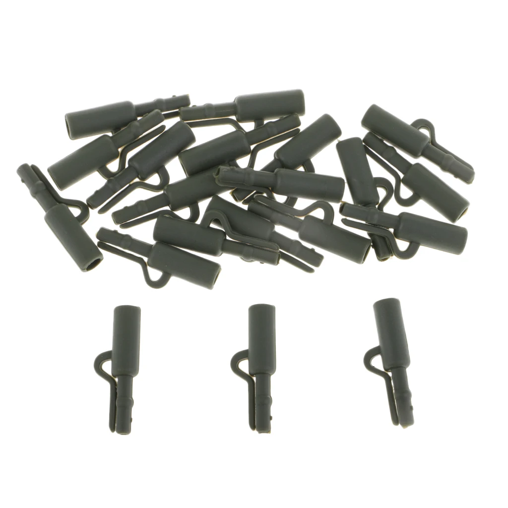 20pcs Heavy Duty Safety Lead Clip Set Quick Change Clip Tube Carp Fishing Tackle 25mm