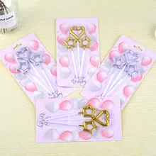 3pcs Creative Hollow Candle Romantic Star Love Shaped Cake Toppers Candle Ornament For Birthday Wedding Valentines Day Supplies