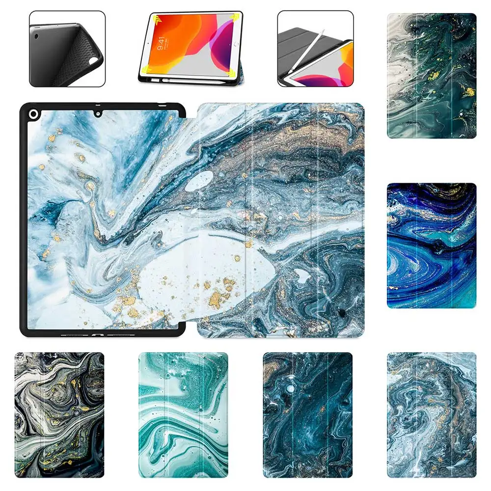 Batianda Чехол для iPad 9,7& легкий тонкий чехол стоячий чехол с держателем карандаша+ мягкая задняя крышка умный чехол