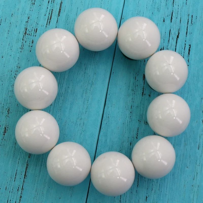 10PCS White Ceramic Ball Design Drawer Pull Handle Creative Ceramic Cabinet Pulls Furniture Cupboard Knobs