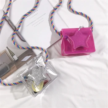 

Mini Girls Handbag Transparent Shoulder Messenger Bags Fashion Small Girl PVC Bags Purse Birthday Gift Princess Bag
