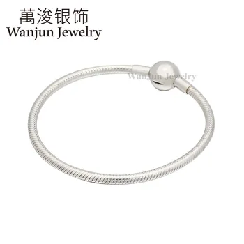 

Wanjun Jewelry 100%925 Sterling Exquisite DIY Circle Lettered Head Snake Bones Chain Free Gift To Friends