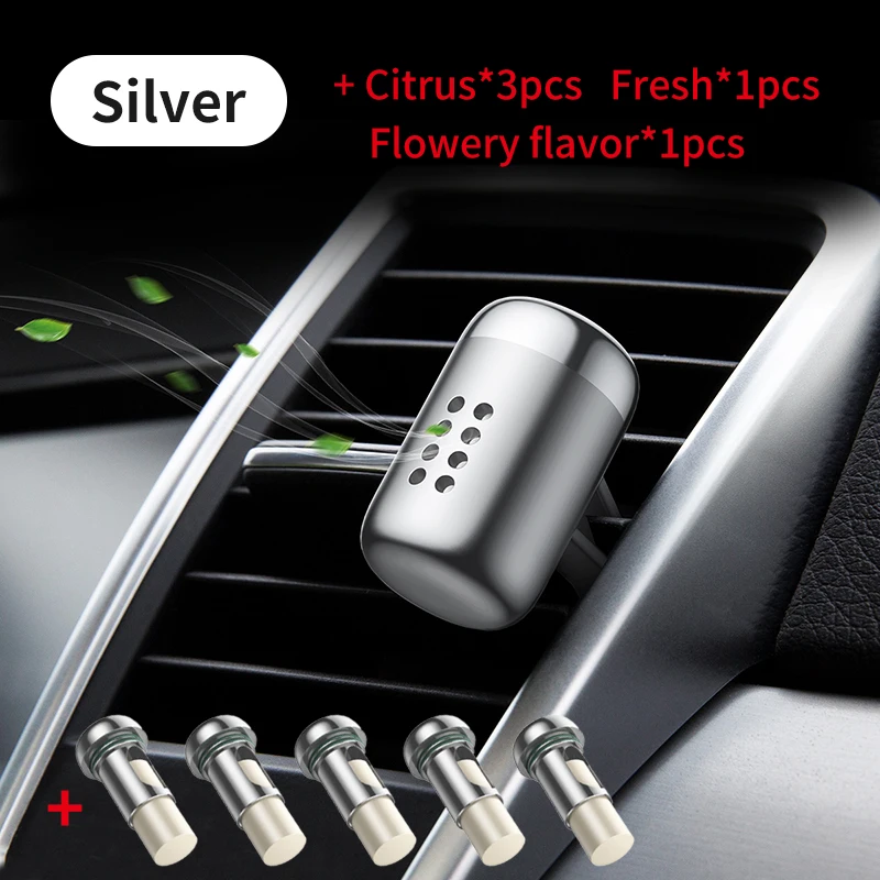 Silver 3 Smell Baseus металлический автомобильный освежитель воздуха ароматерапия Твердый для автомобиля Вентиляционный Выход освежитель воздуха состояние Клипса-диффузор - Название цвета: Silver 3 Smell