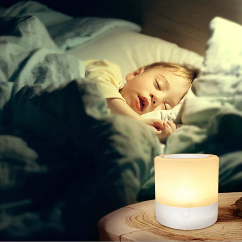 

7 Colors Adjustable Bedside Table Lamp Dimmable Touch Control USB Rechargeable Mini LED Night Light for Indoor Outdoor